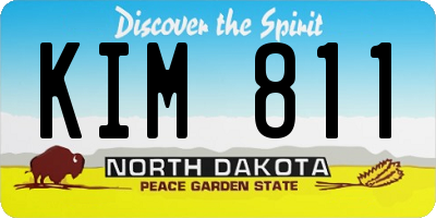 ND license plate KIM811