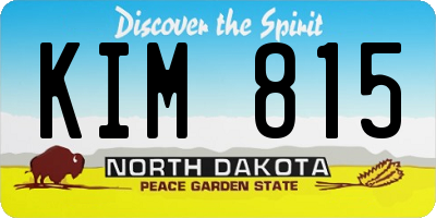 ND license plate KIM815