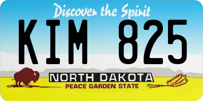 ND license plate KIM825
