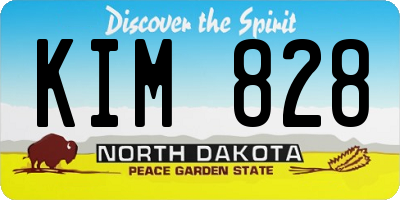 ND license plate KIM828