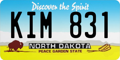 ND license plate KIM831