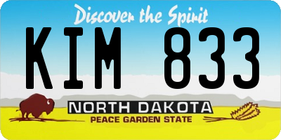 ND license plate KIM833