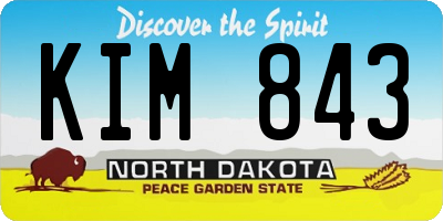 ND license plate KIM843