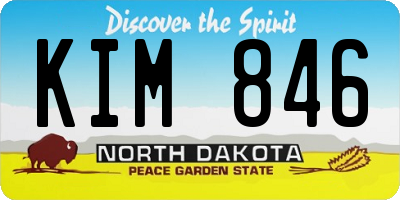 ND license plate KIM846