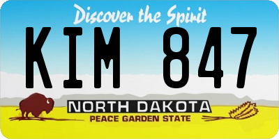 ND license plate KIM847