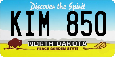 ND license plate KIM850