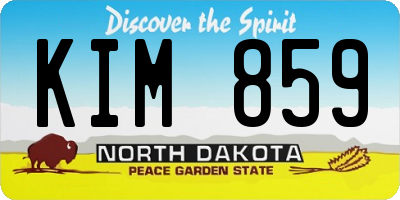 ND license plate KIM859