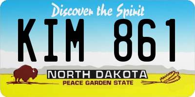 ND license plate KIM861
