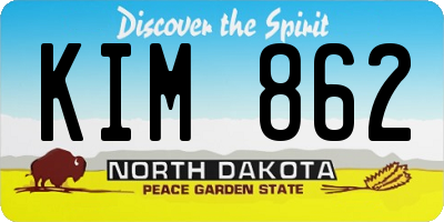 ND license plate KIM862