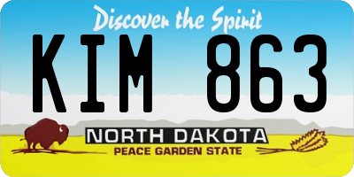 ND license plate KIM863