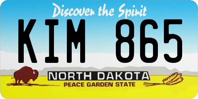 ND license plate KIM865