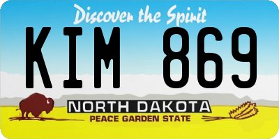 ND license plate KIM869