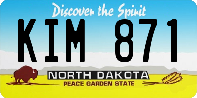 ND license plate KIM871