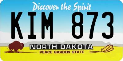 ND license plate KIM873