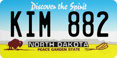 ND license plate KIM882