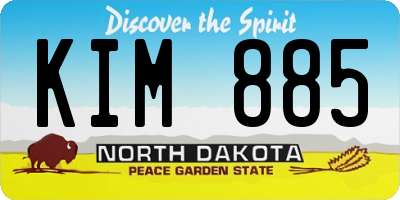ND license plate KIM885