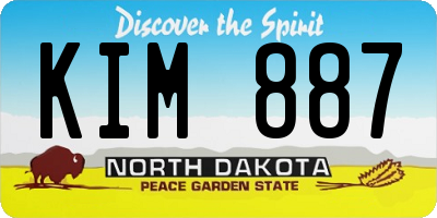 ND license plate KIM887