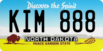 ND license plate KIM888