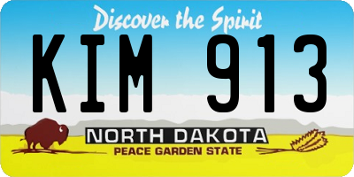 ND license plate KIM913