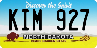 ND license plate KIM927