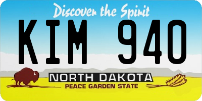 ND license plate KIM940