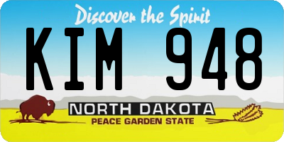 ND license plate KIM948