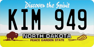 ND license plate KIM949