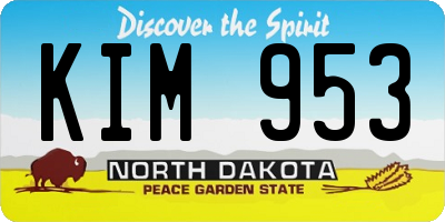 ND license plate KIM953