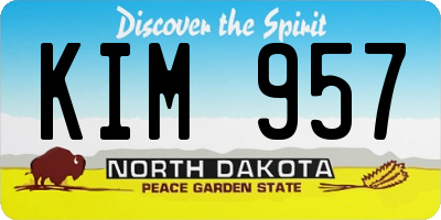 ND license plate KIM957