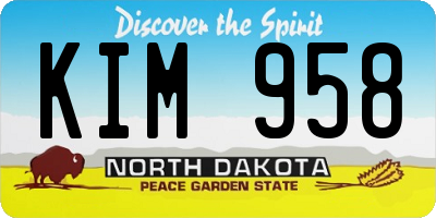 ND license plate KIM958