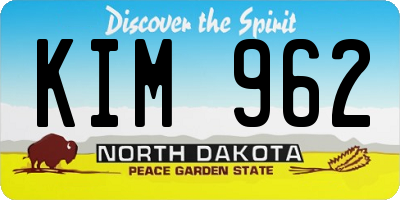 ND license plate KIM962
