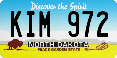 ND license plate KIM972