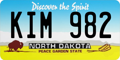 ND license plate KIM982