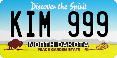 ND license plate KIM999