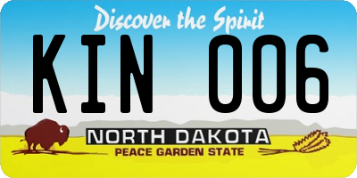 ND license plate KIN006