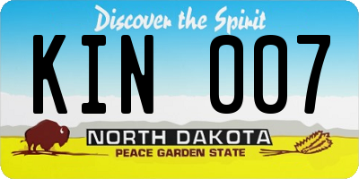 ND license plate KIN007