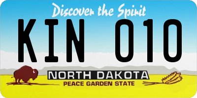 ND license plate KIN010