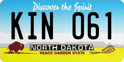 ND license plate KIN061