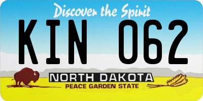 ND license plate KIN062