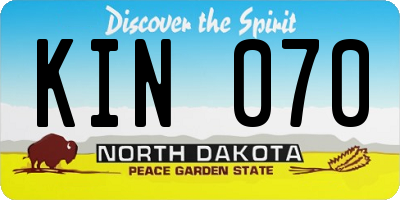 ND license plate KIN070