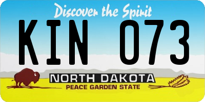 ND license plate KIN073