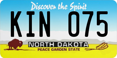 ND license plate KIN075