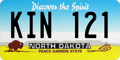 ND license plate KIN121