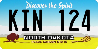 ND license plate KIN124