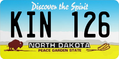 ND license plate KIN126