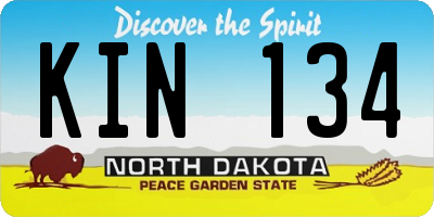 ND license plate KIN134
