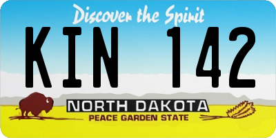 ND license plate KIN142