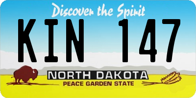 ND license plate KIN147