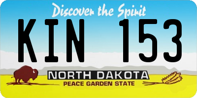 ND license plate KIN153