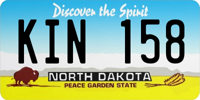 ND license plate KIN158